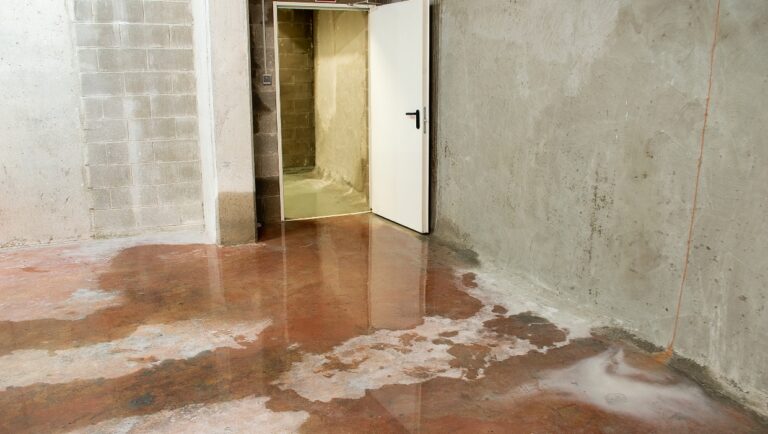 Water leak on basement floor